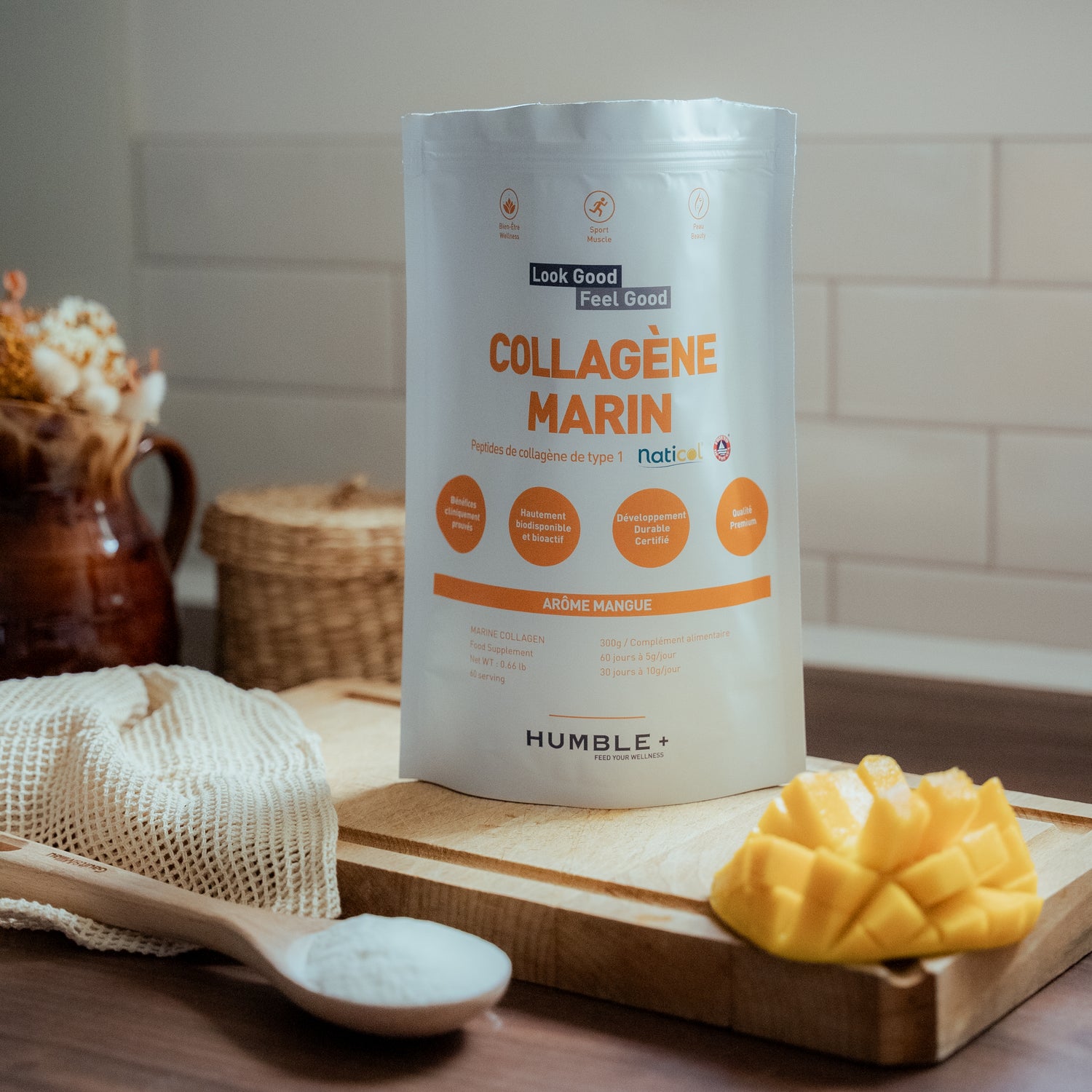 Collagen Marin Mango in bescheidenem Pulver+